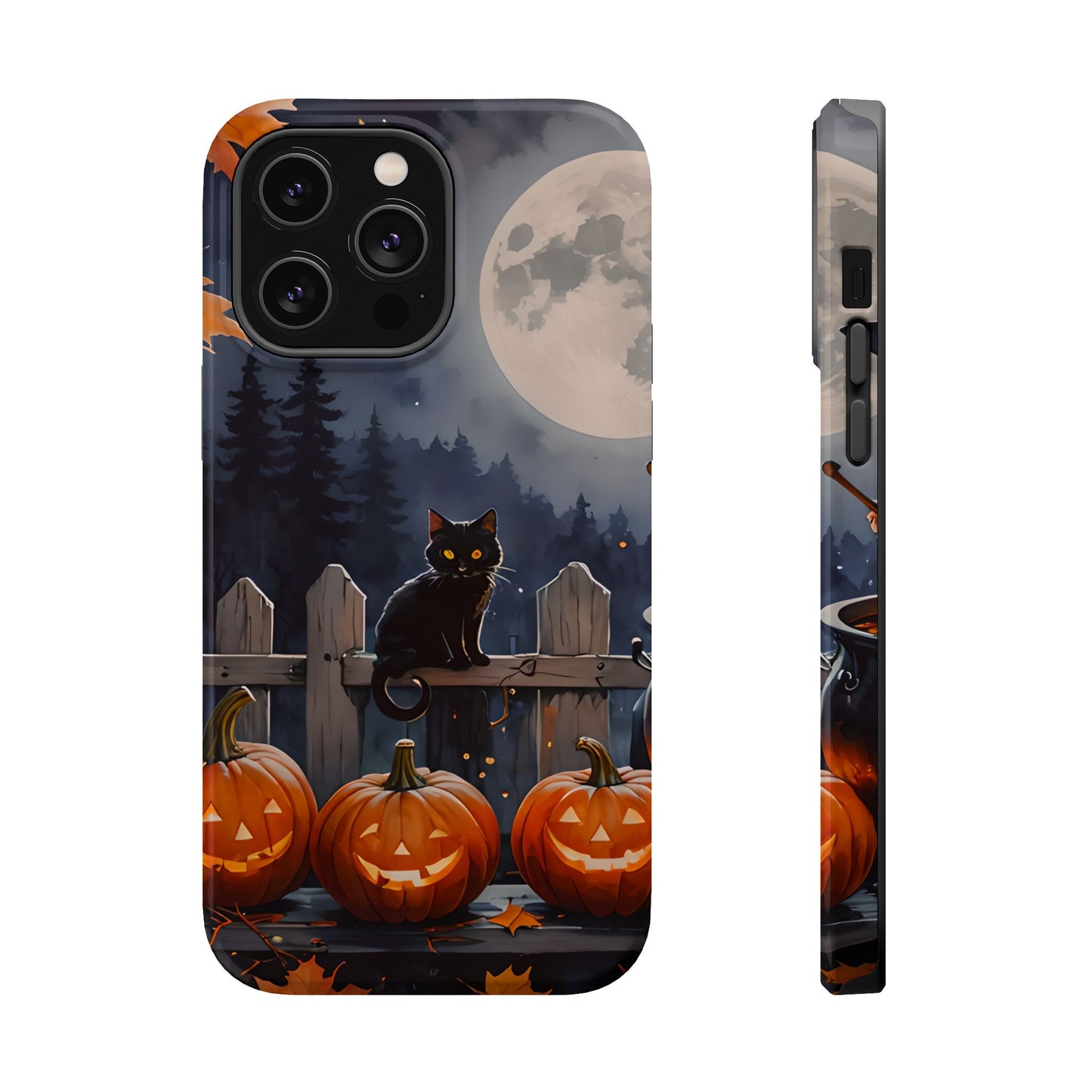 Black Cat Pumpkin Magnetic Phone Case
