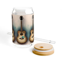 Retro Acoustic Guitar Sipper Glass