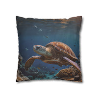 Sea Turtle in the Deep Blue Pillowcase