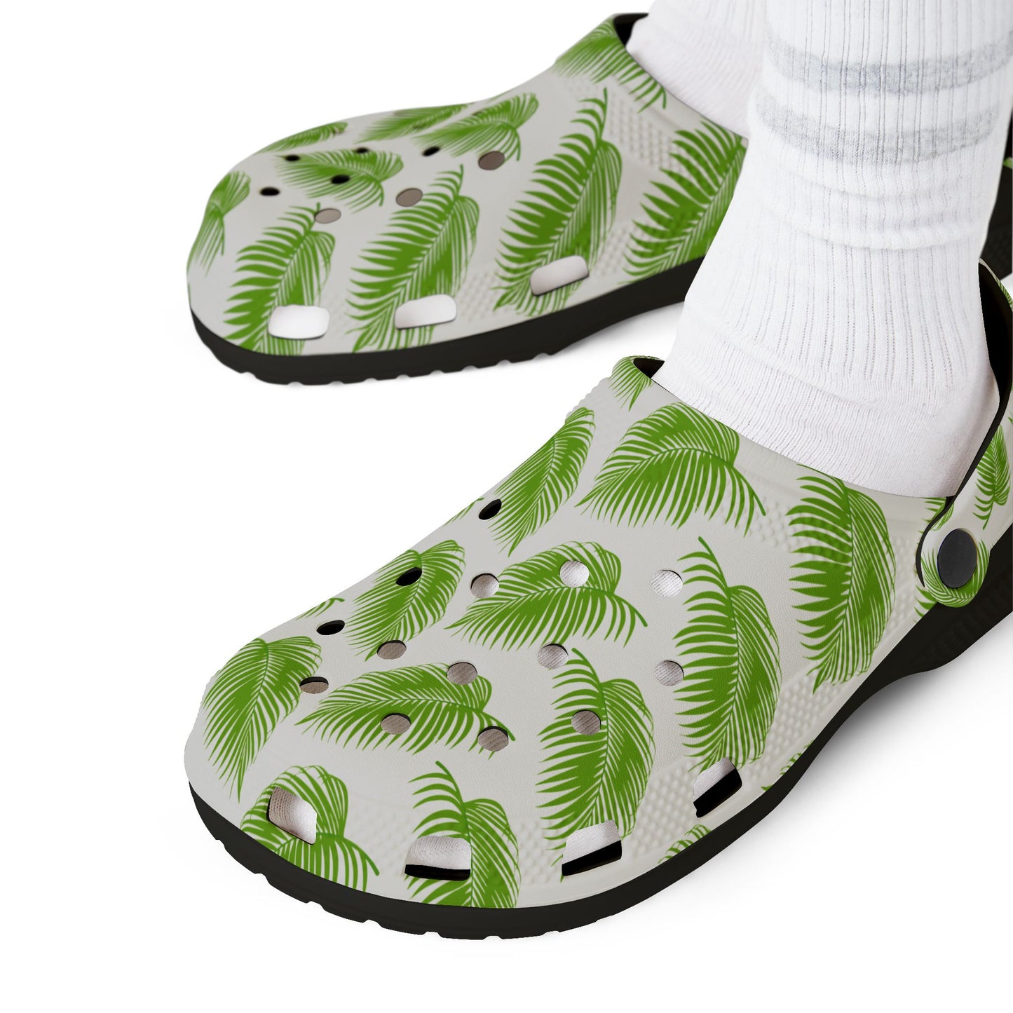 Tropical Palm Leaf Clogs