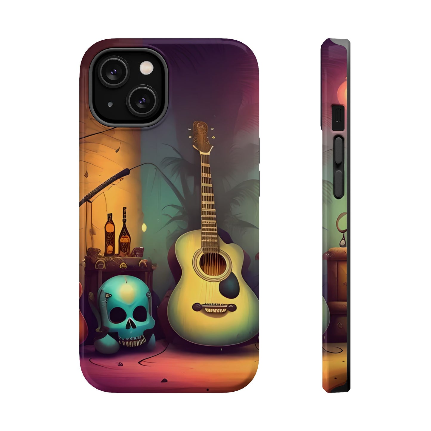 Acoustic Guitar & Skull Magnetic Phone Case