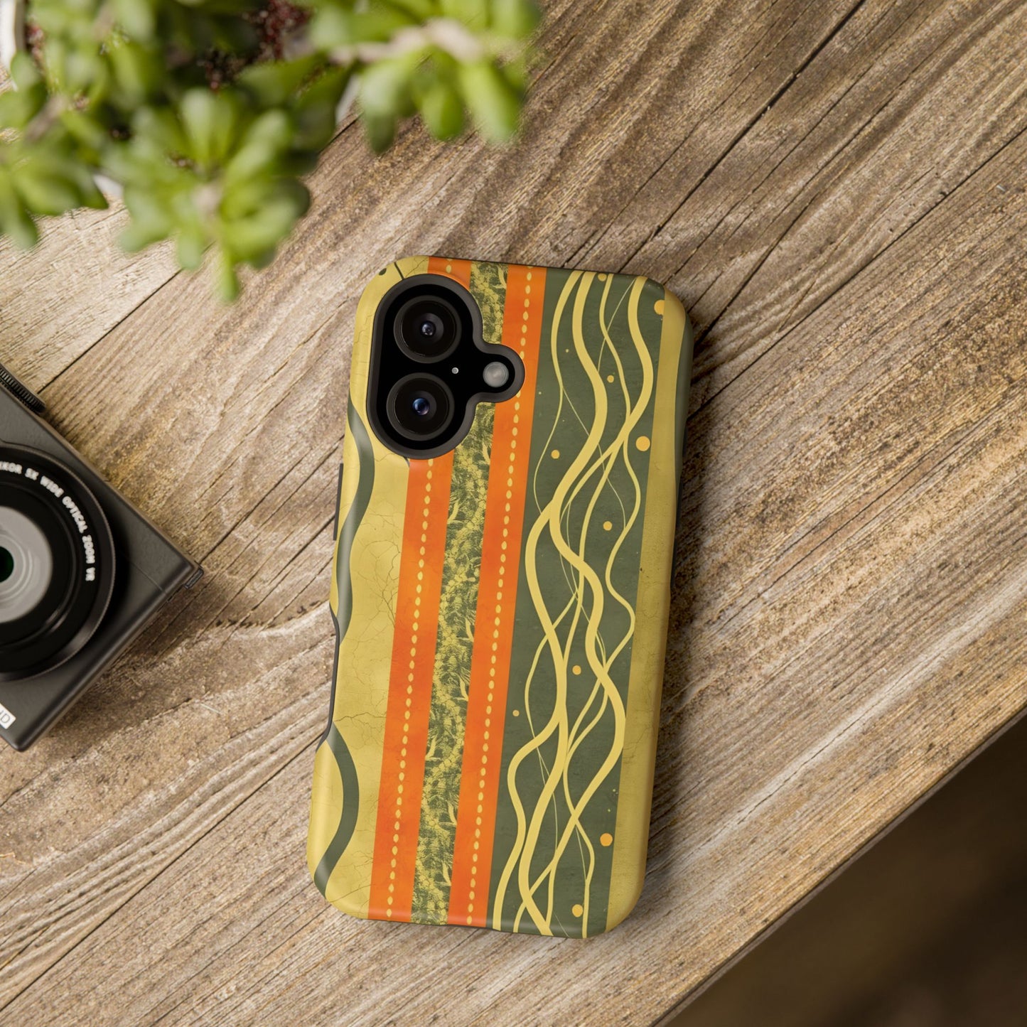 Autumn Colors Stripes Magnetic Phone Case