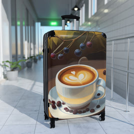 Cappuccino Love and Coffee Beans Suitcase
