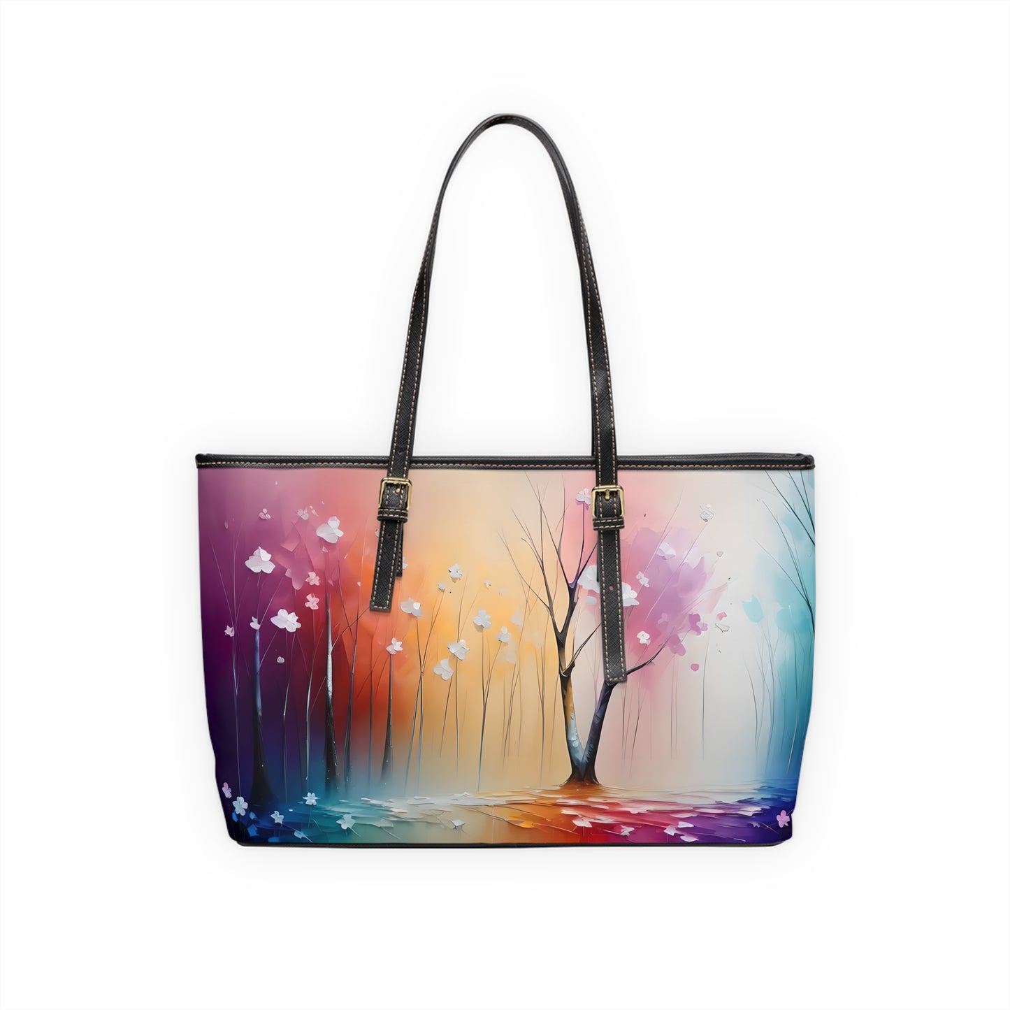 Artistic Tree Landscape PU Leather Shoulder Bag