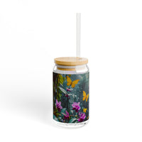 Wild Orchids & Butterfly Sipper Glass