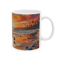 Beach Sunset Walk Ceramic Mug