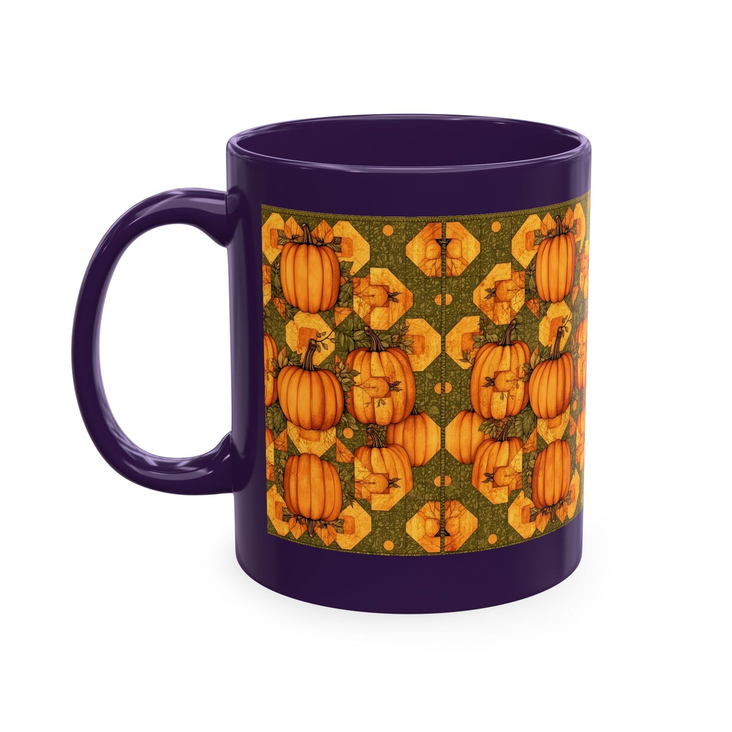 Pumpkin Quilt Patch Ceramic Mug