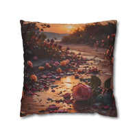 Romantic Rose Beach Sunset Pillowcase