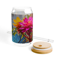 Colorful Sweet Floral Succulent Sipper Glass