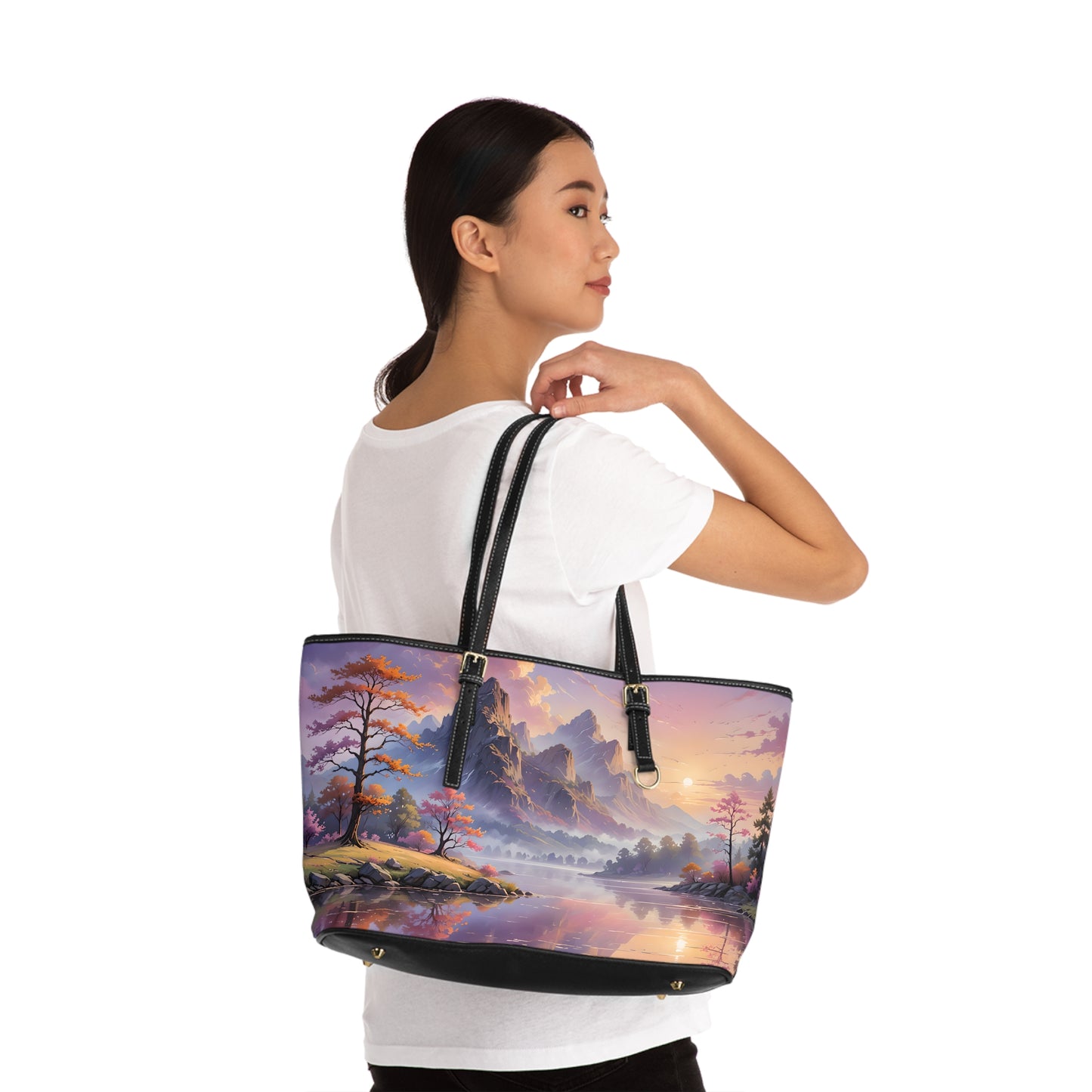 Sunset Mountain PU Leather Shoulder Bag
