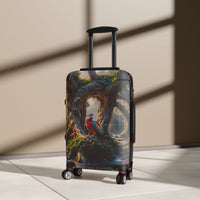 Tropical Parrot in Forest Cabin Suitcase