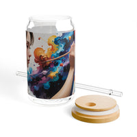 Artist Painting Portrait Sipper Glass