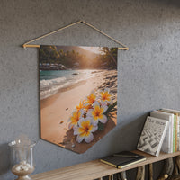 Plumerias on the Beach Pennant Wall Decor