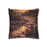 Romantic Rose Beach Sunset Pillowcase