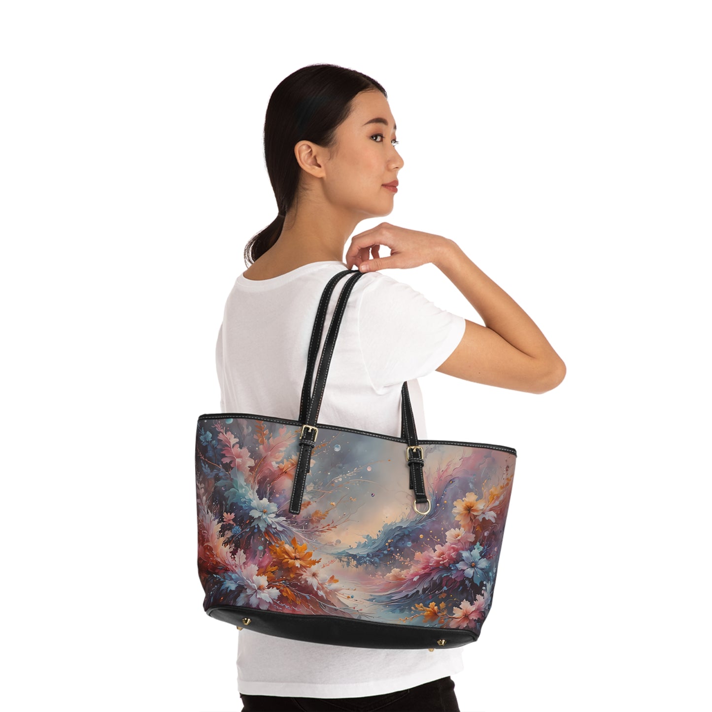 Floral Dreamscape PU Shoulder Bag