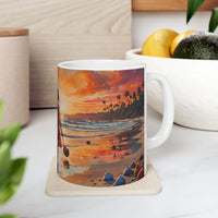 Beach Sunset Walk Ceramic Mug