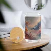 Abstract Floral Swirl Sipper Glass