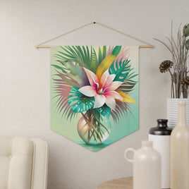 Pastel Lily & Palm Leaves Wall Decor