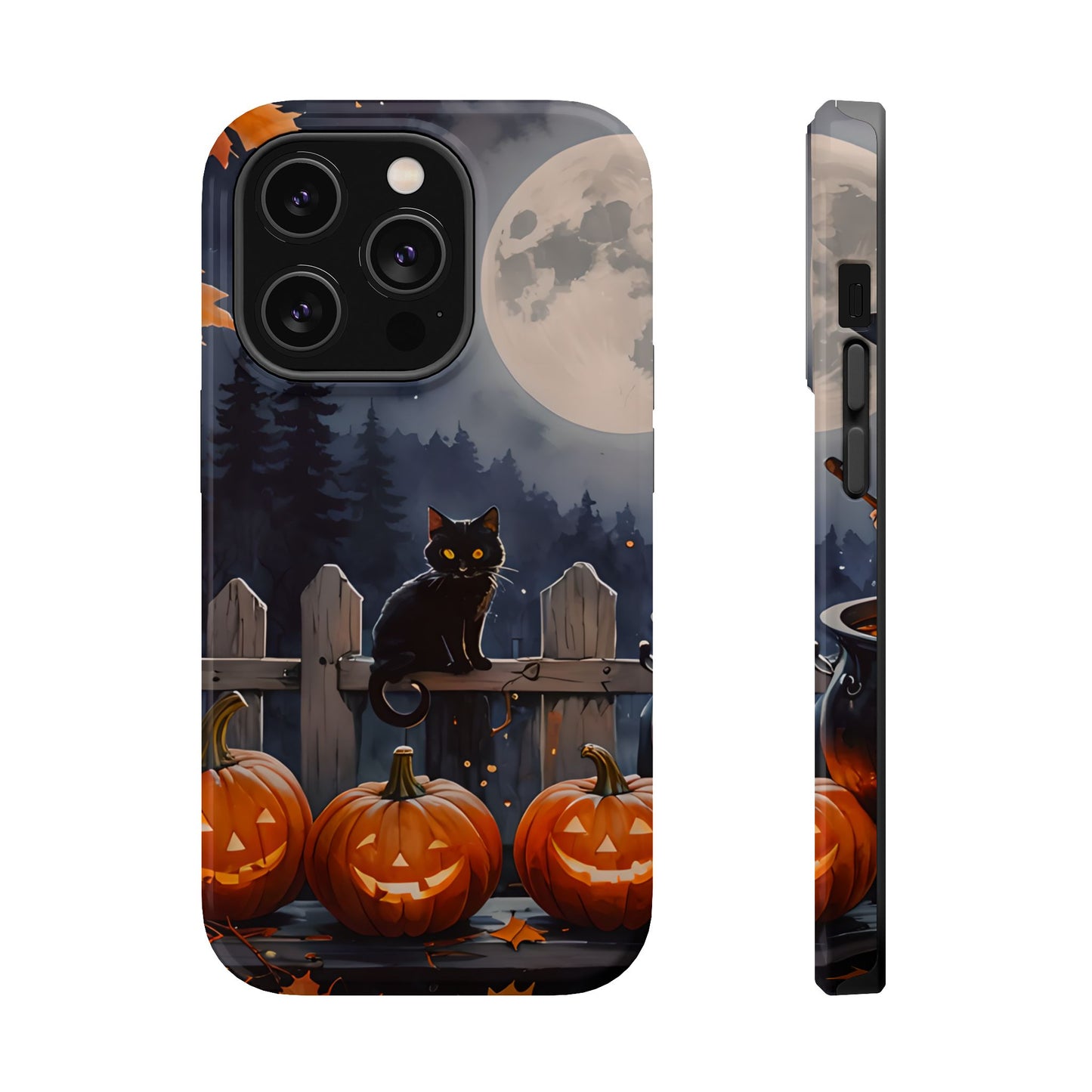 Black Cat Pumpkin Magnetic Phone Case
