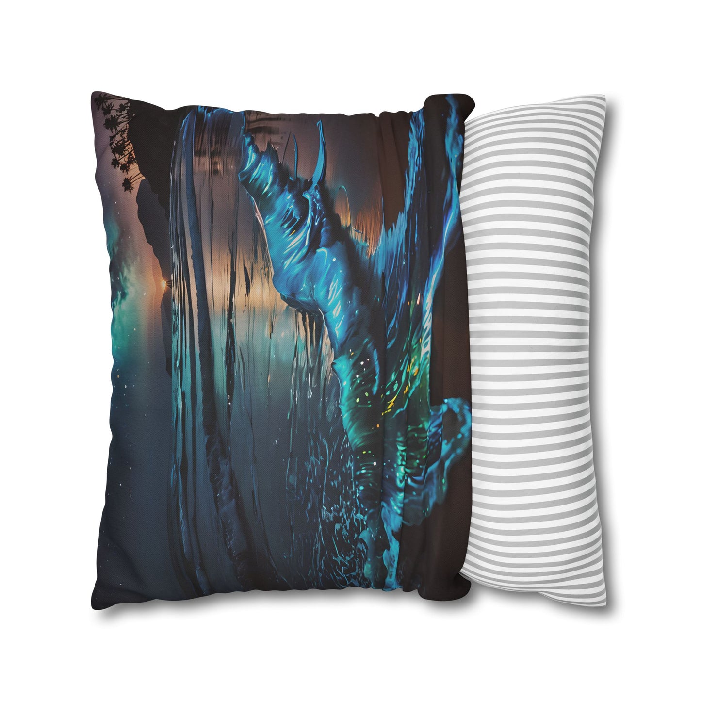 Bioluminescent Waves Decorative Pillowcase