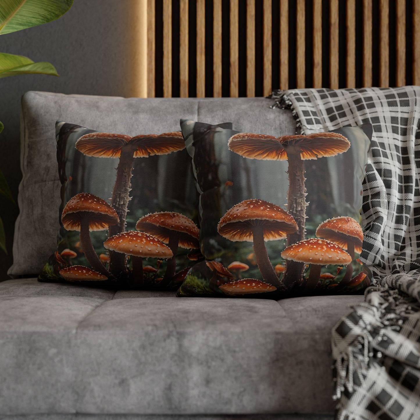 Mushroom Forest Decorative Pillowcase