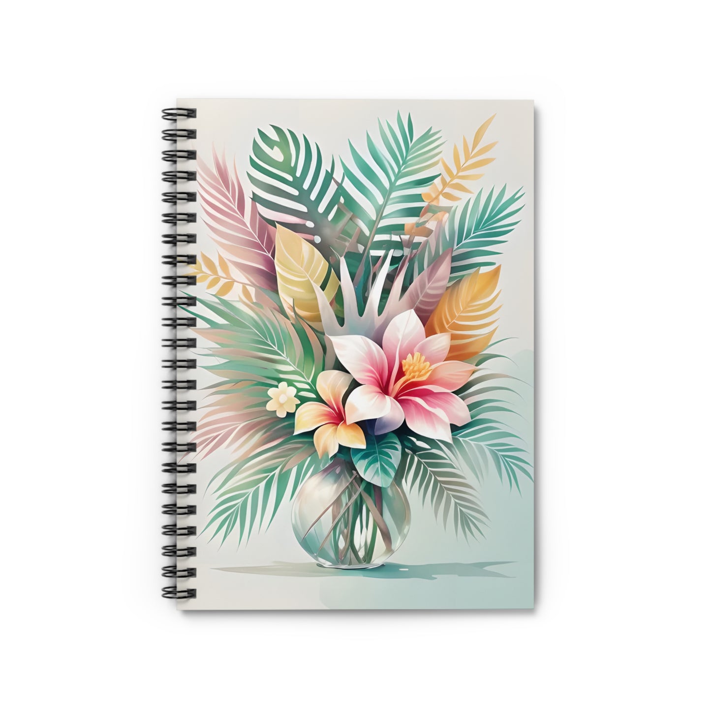 Tropical Palm Leaves Floral Spiral Notebook
