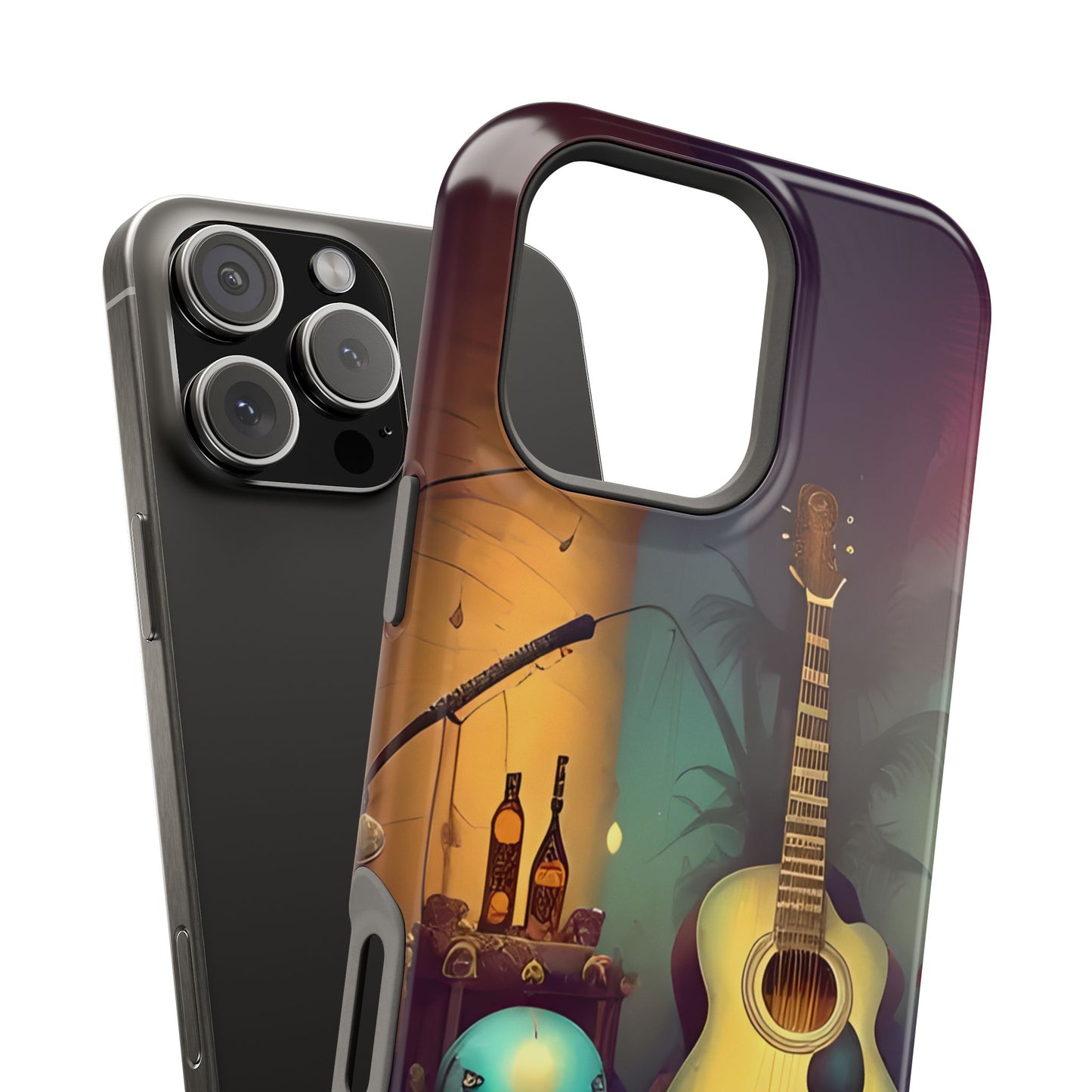 Acoustic Guitar & Skull Magnetic Phone Case