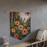 Tropical Hibiscus Pennant Wall Decor