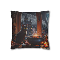 Black Cat Cauldron Pillow Cover