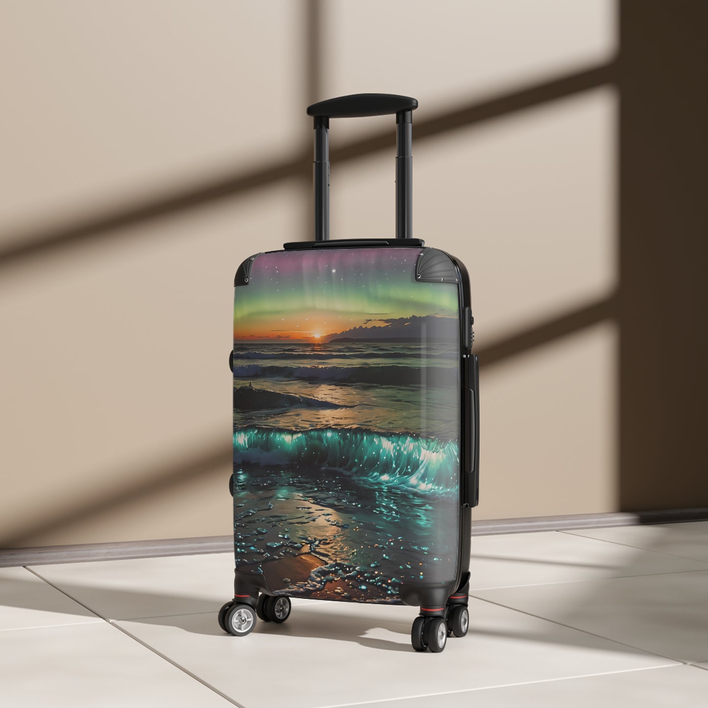Coastal Bioluminescent Waves Cabin Suitcase