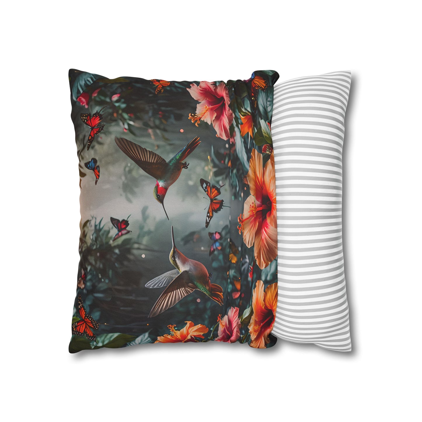 Hummingbird & Hibiscus Decorative Pillowcase
