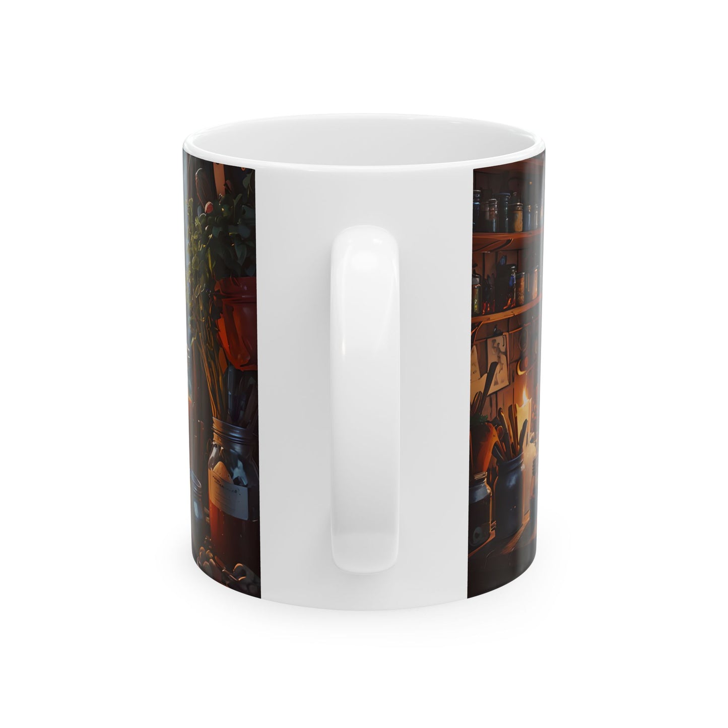 Black Cat Witch Cauldron Mug