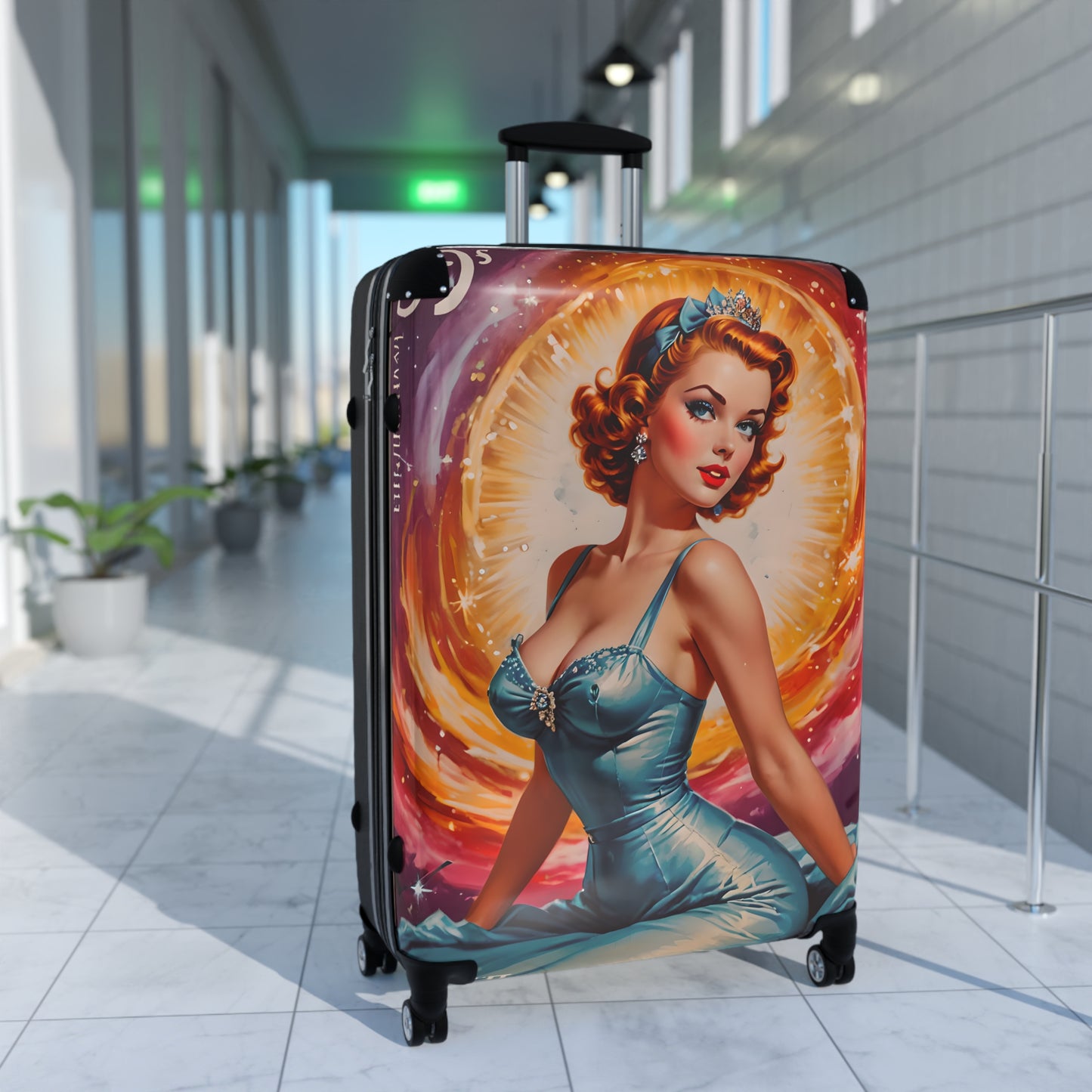 Retro Female Art Cabin Suitcase