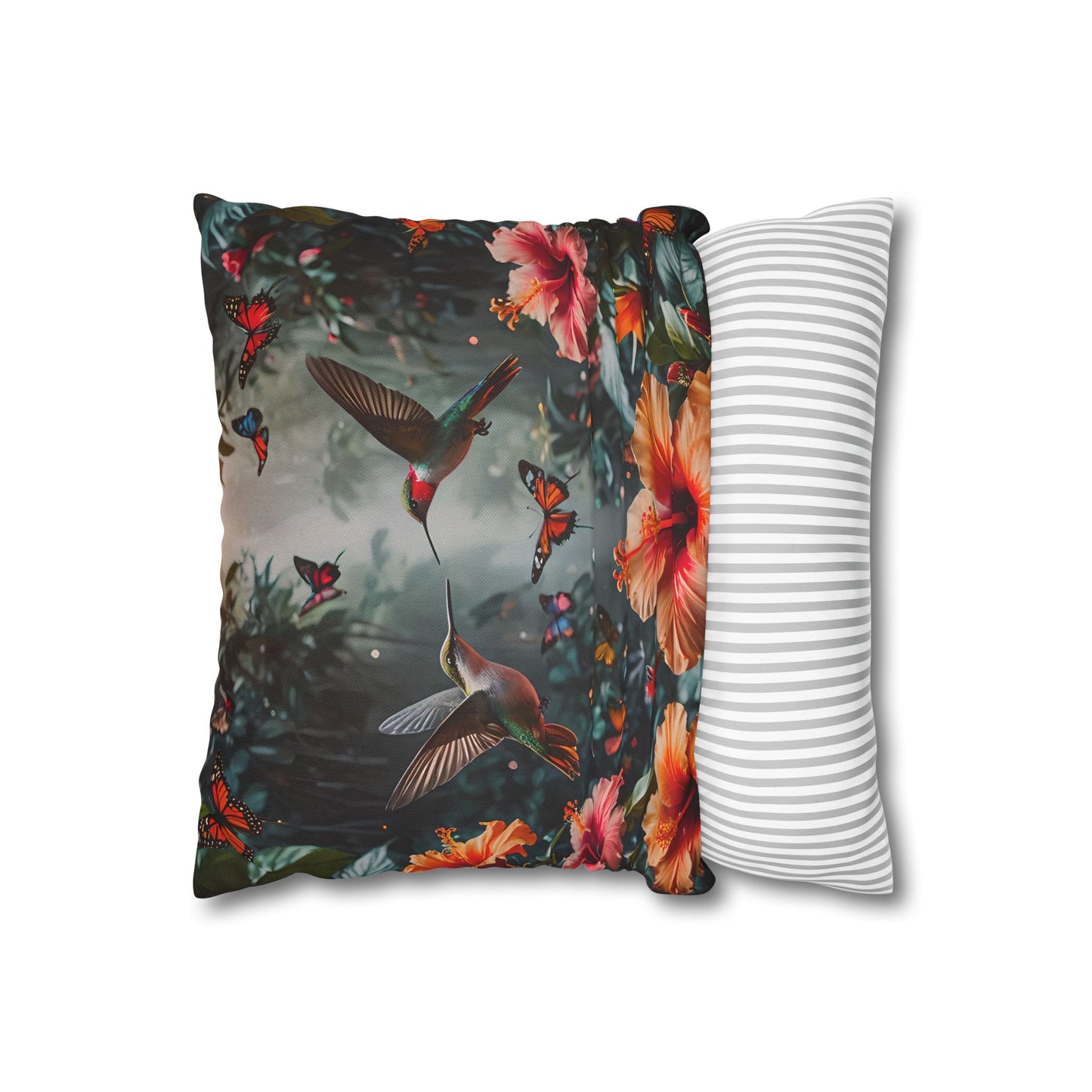 Hummingbird & Hibiscus Decorative Pillowcase