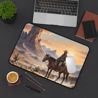 Western Cowboy Sunset Desk Mat