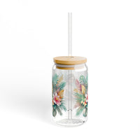 Tropical Floral Bridal Sipper Glass