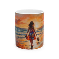Beach Sunset Walk Ceramic Mug