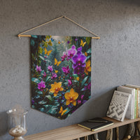 Orchid & Butterfly Pennant Wall Decor