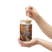Fall Forest Path Sipper Glass