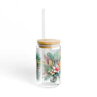 Tropical Floral Bridal Sipper Glass