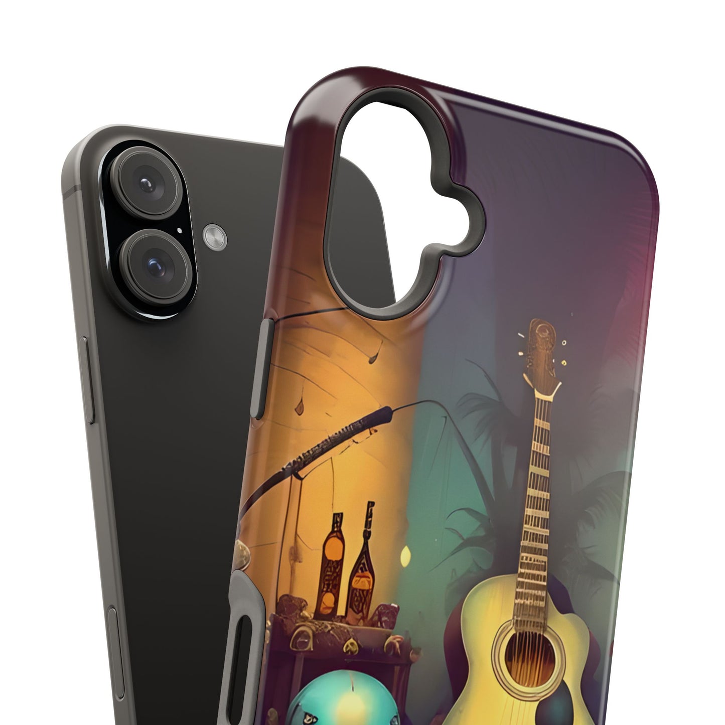 Acoustic Guitar & Skull Magnetic Phone Case