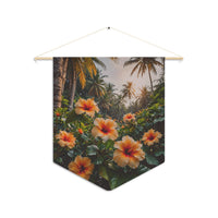 Tropical Hibiscus Pennant Wall Decor