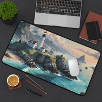 Coastal Seaside Lighthouse Desk Mat