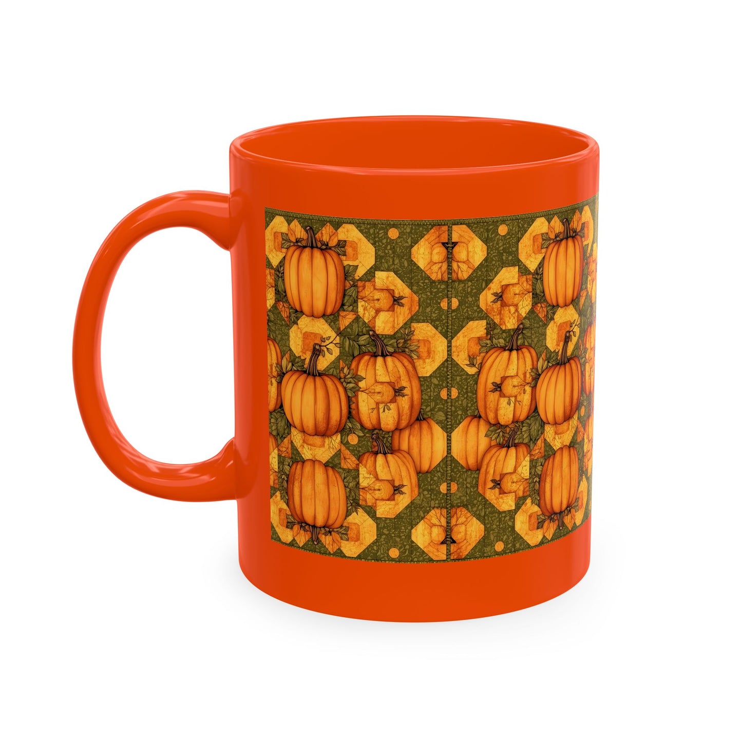 Pumpkin Quilt Patch Ceramic Mug