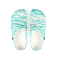 Turquoise Wave Foam Clogs