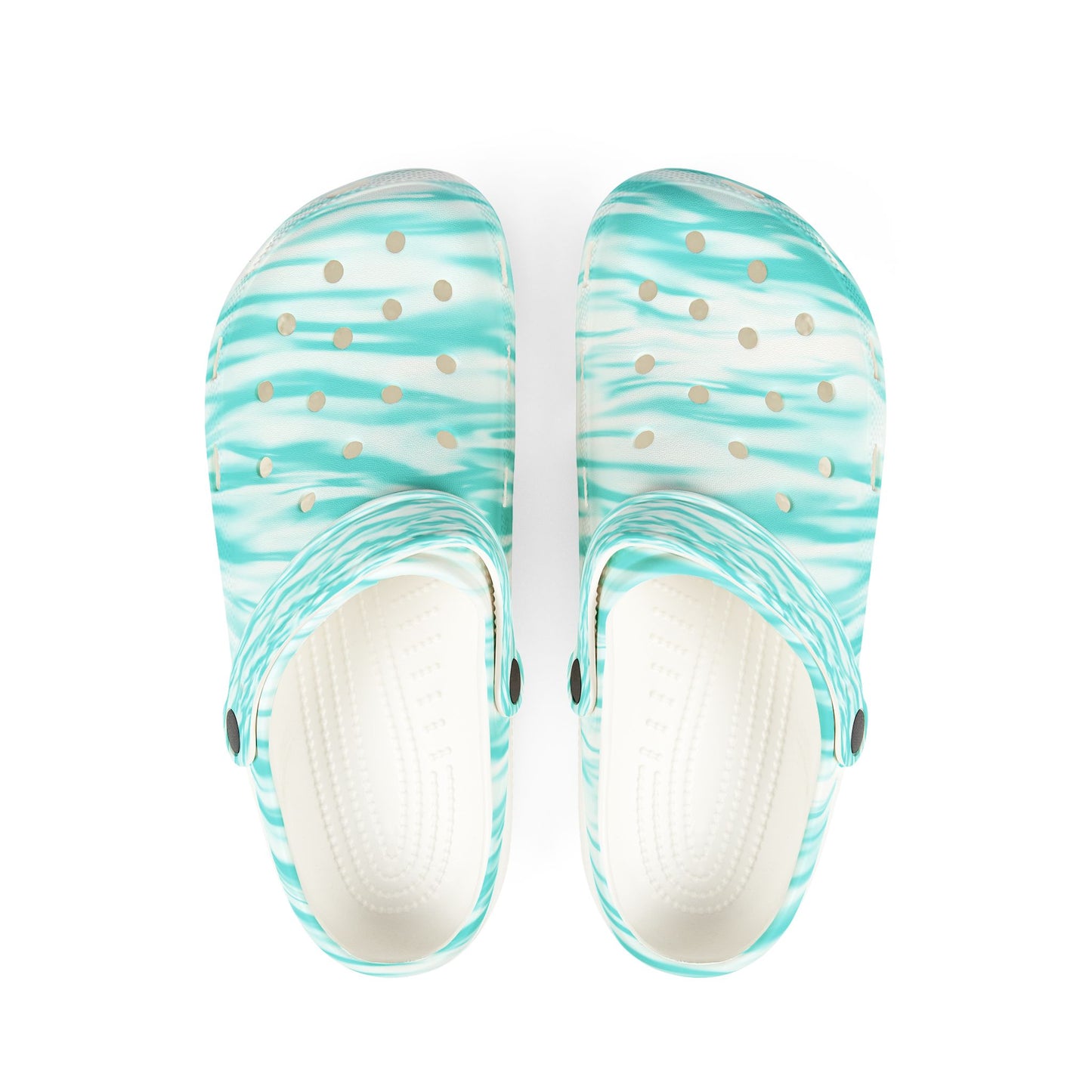 Turquoise Wave Foam Clogs