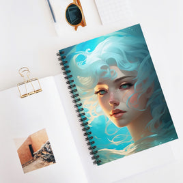 Ocean Blue Mermaid Muse Spiral Notebook