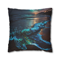 Bioluminescent Waves Decorative Pillowcase