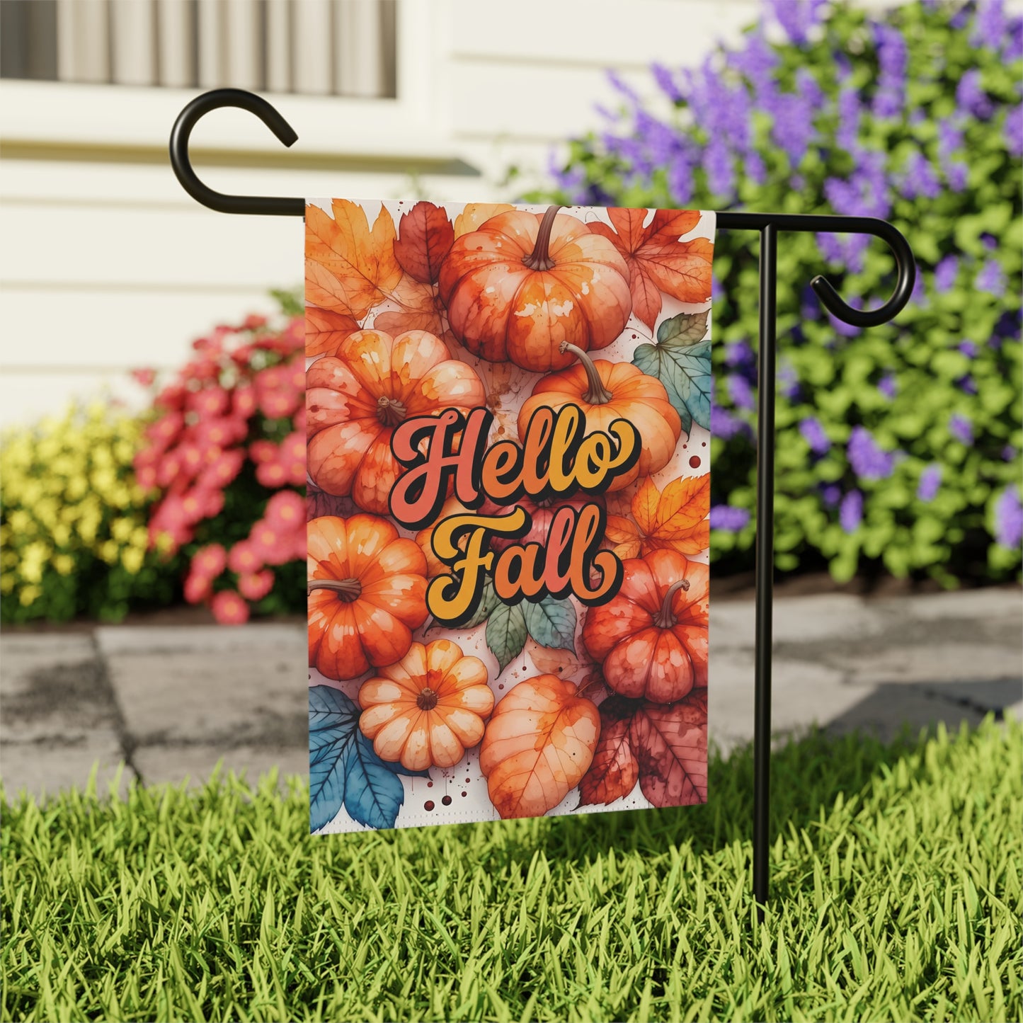 Hello Fall Pumpkin Garden Flag