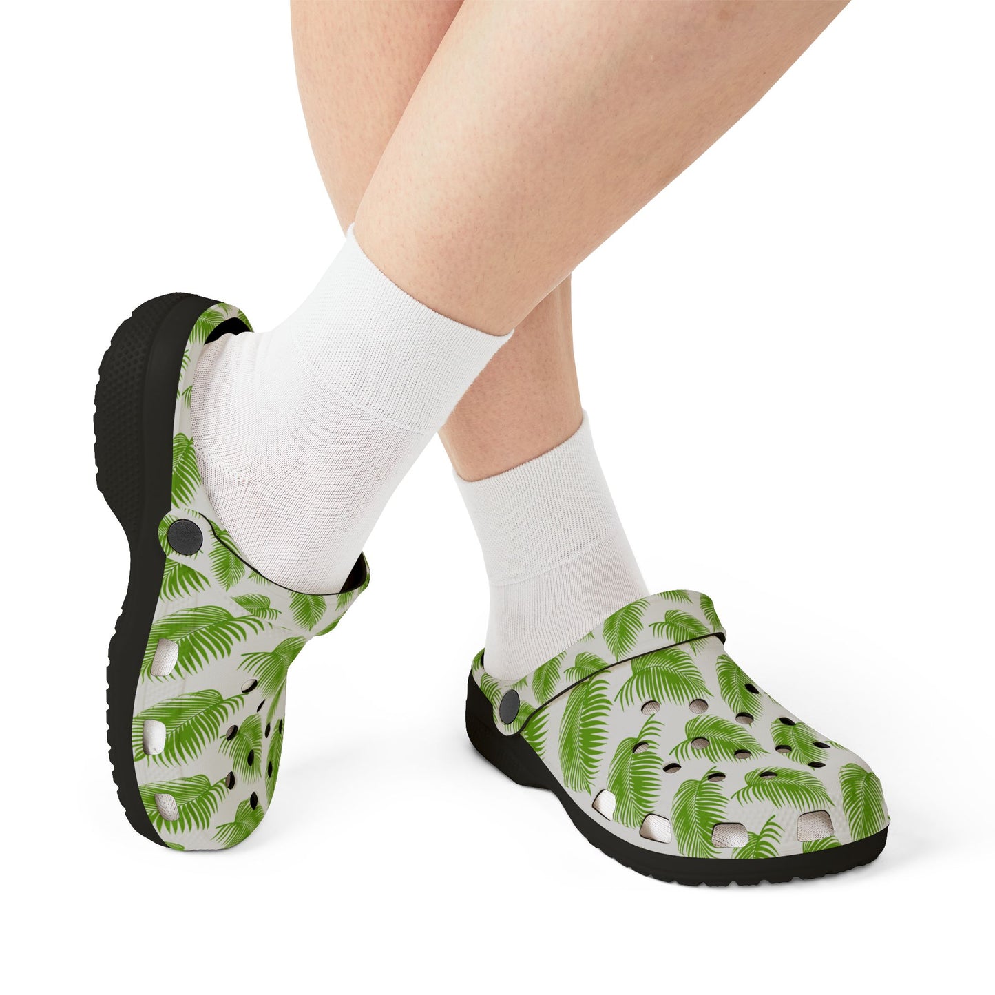 Tropical Palm Leaf Clogs